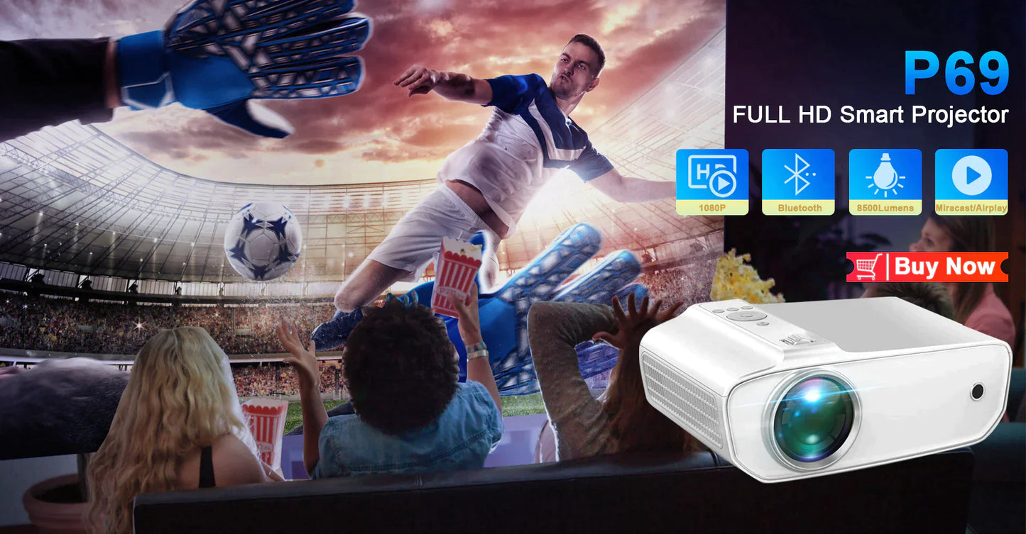 4K Compatible Native 1080P Projector with Connectivity