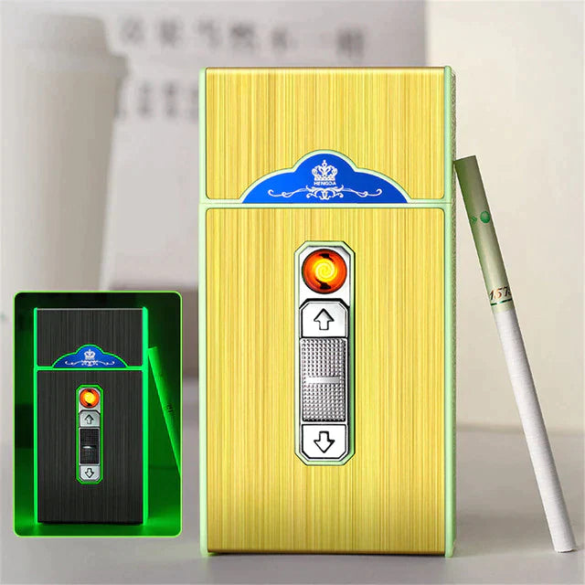 Cigarette Case with USB Rechargeable Lighter