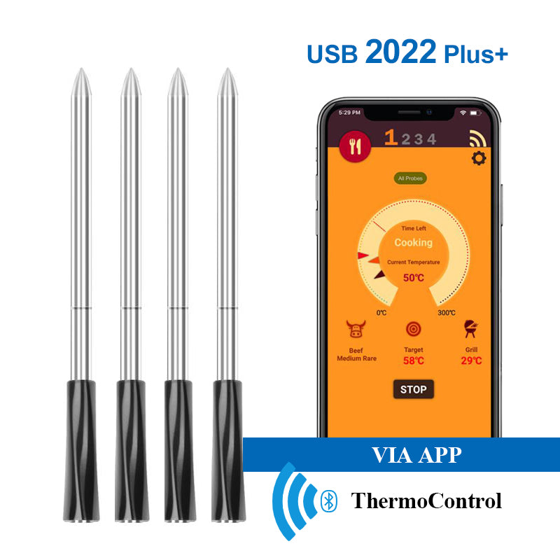 Wireless Meat Thermometer with 165ft Wireless Range | Smart APP Control.