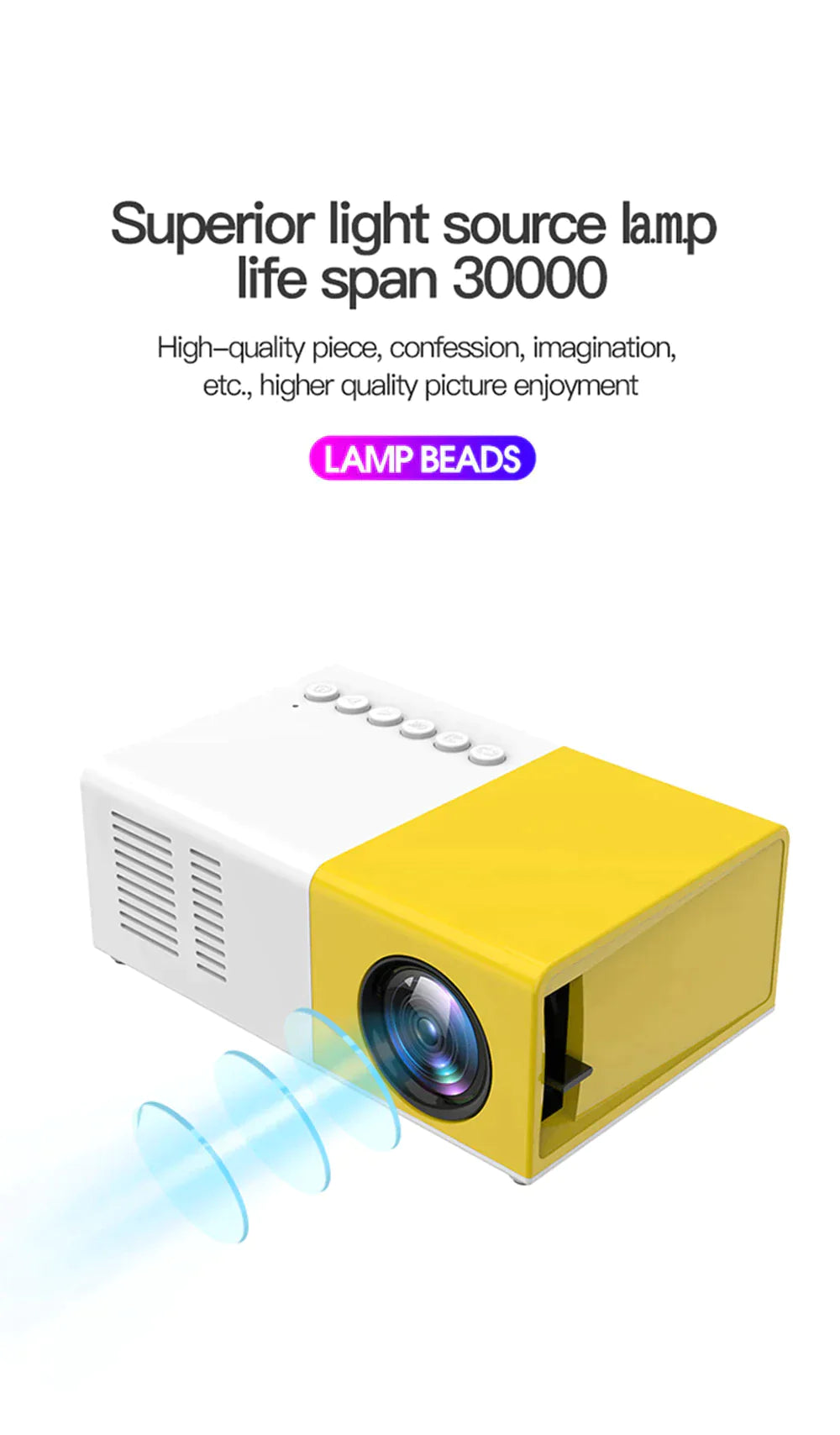 4K Native 1080P Projector with Wireless Connectivity