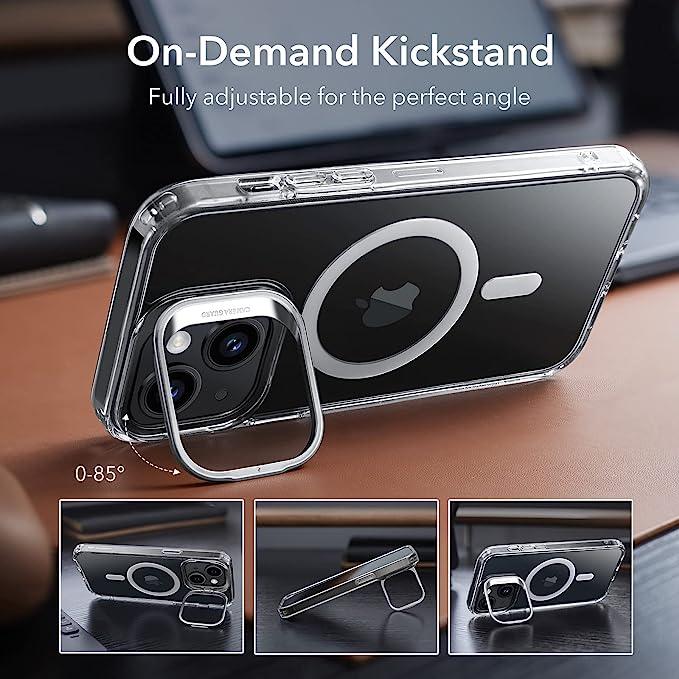 Transparent MagSafe Protective Case with On Demand Kickstand