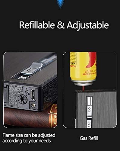 Redillable & Adjustable Automatic Ejection Cigarette Case and Torch