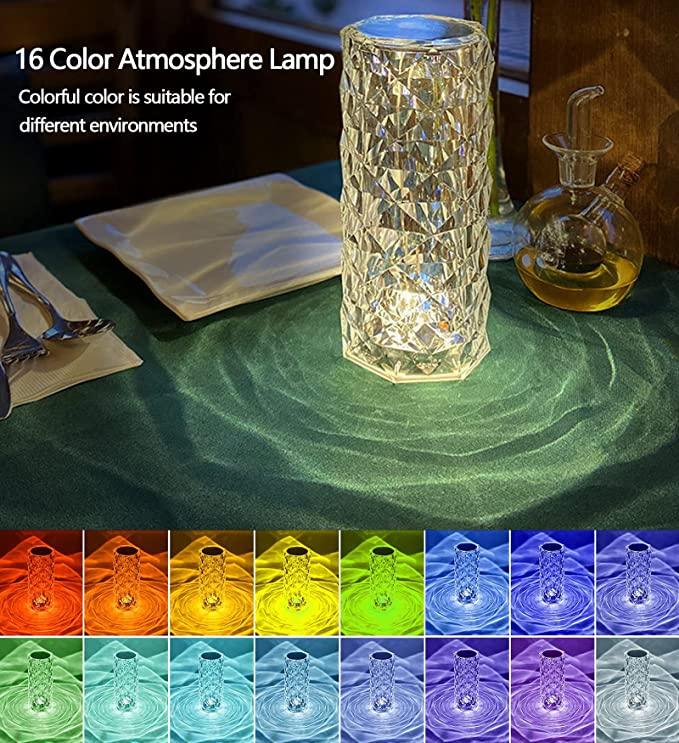 Radiant Crystal Color-Changing Touch Lamp