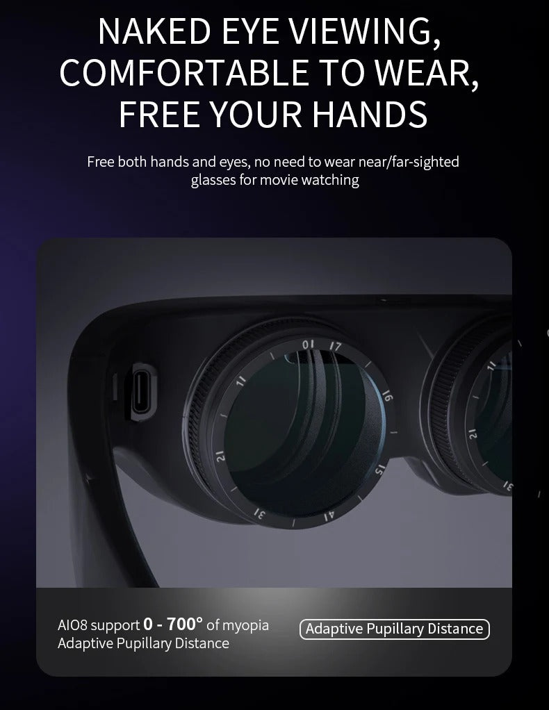 ImmerseXperience VR: Smart Glasses for IMAX Giant Screen, 4K HD, Mobile Projection, and 3D Private Cinema