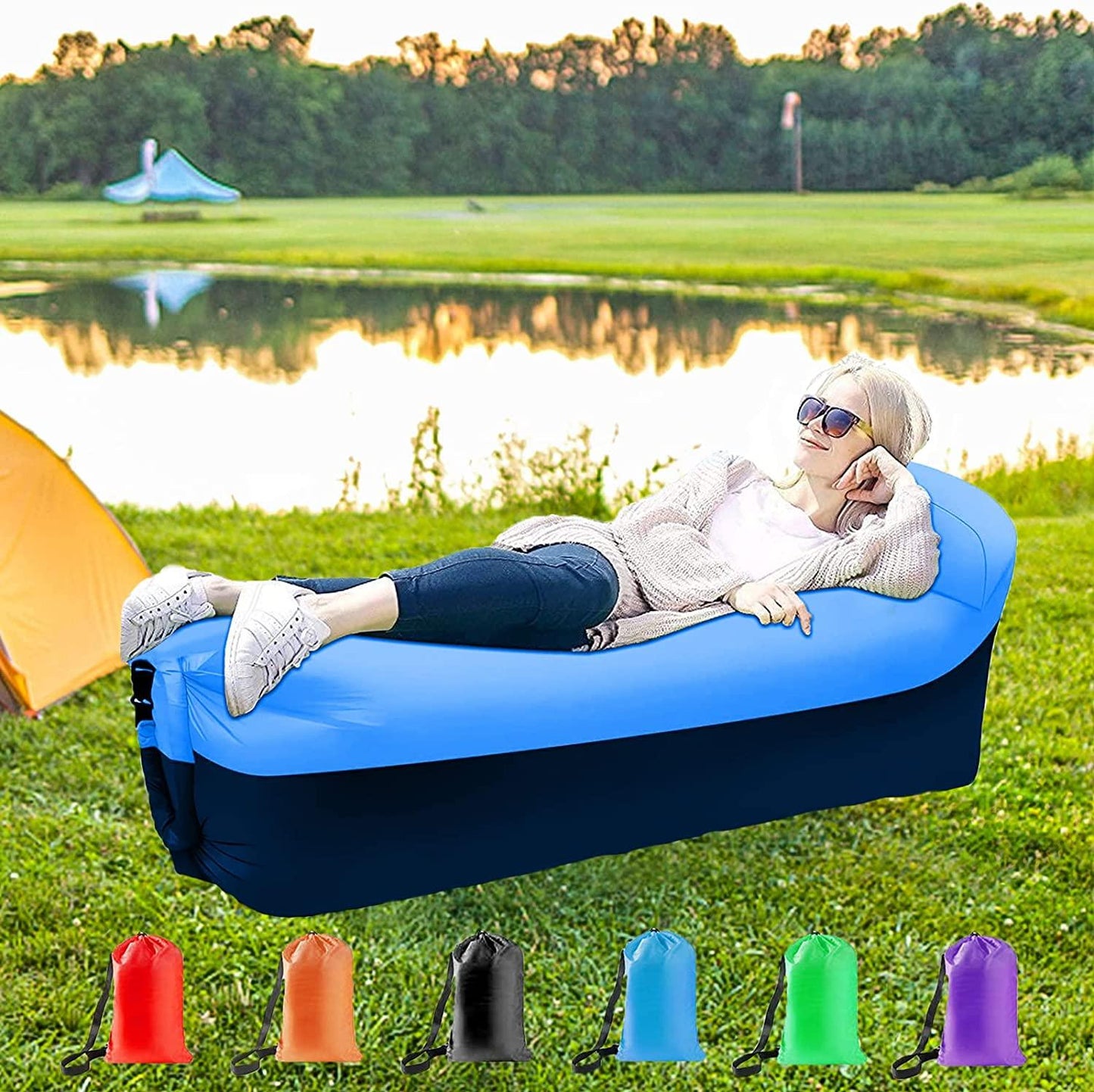 Relaxing on the go with the inflatable lounge hammock