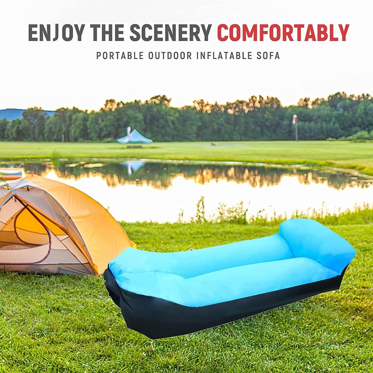 Portable relaxation spot: inflatable air sofa hammock