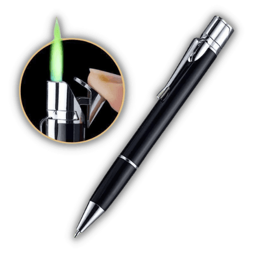 Stylish combo: ink pen and flame lighter