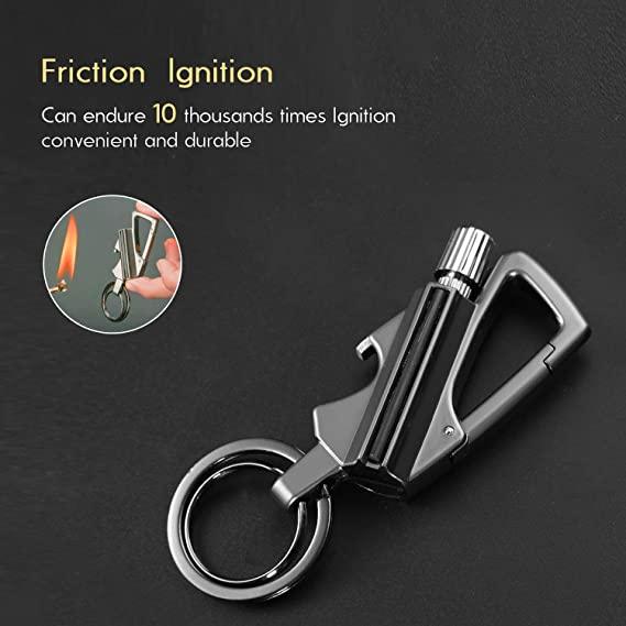 Convenient permanent match keychain for outdoor activities