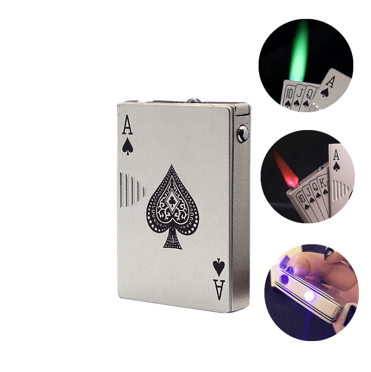 Portable playing card-inspired lighter
