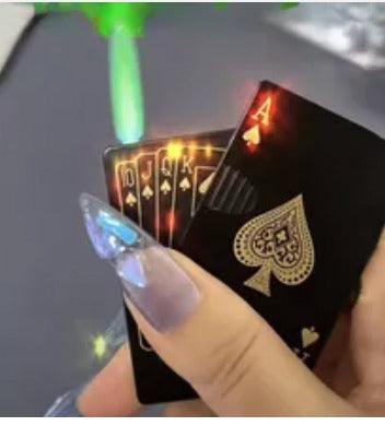 Pocket-sized poker deck butane lighter