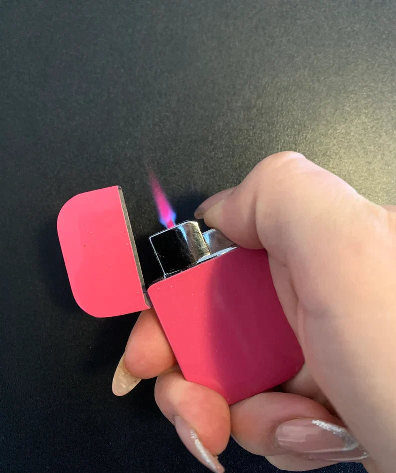 Fashionable pink flame lighter for outdoor activities