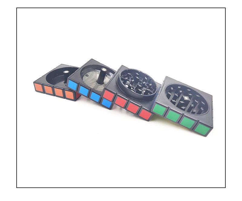 Compact Rubixcube herb grinder for convenient use