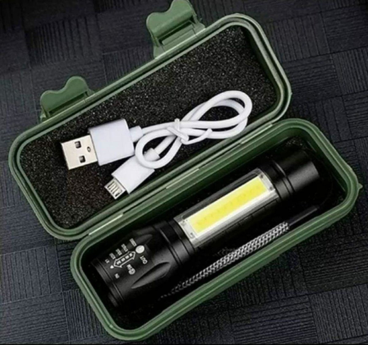 2000LM Waterproof Flashlight Built in Battery USB Charging