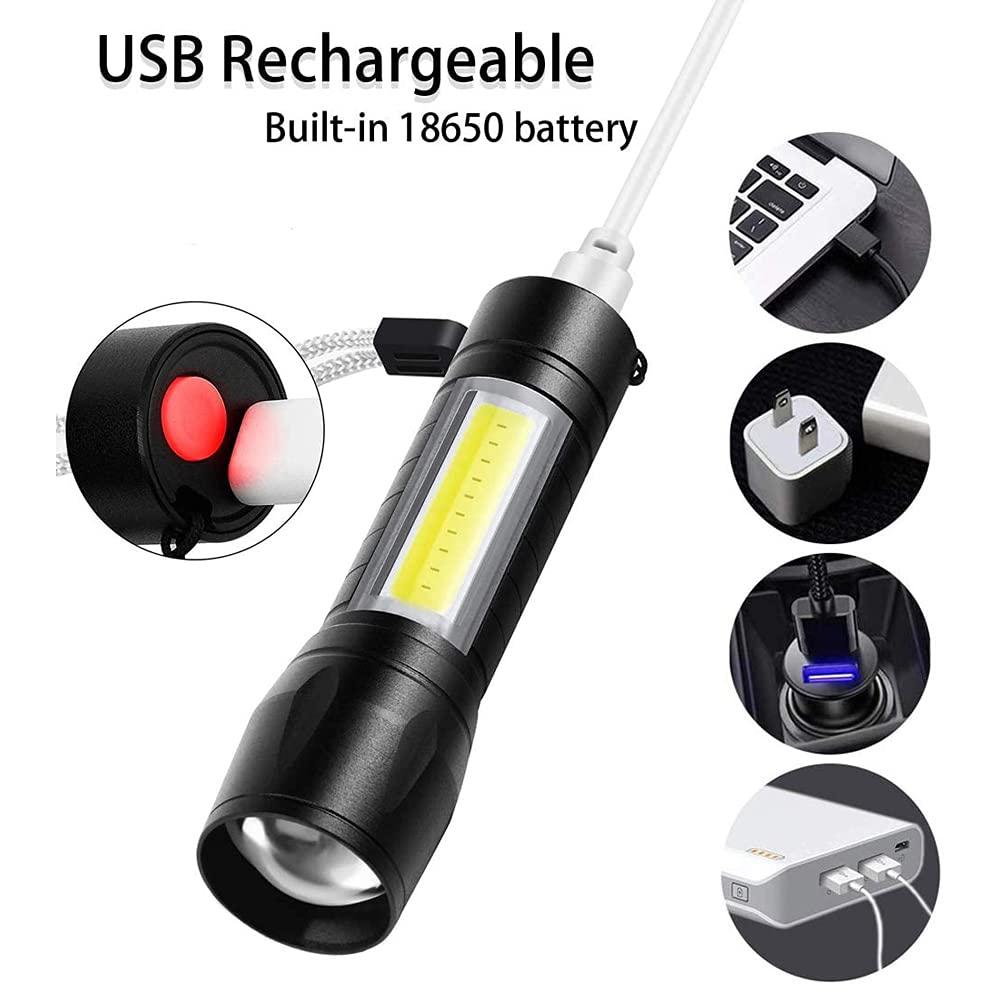 2000LM Waterproof Flashlight Built in Battery USB Charging
